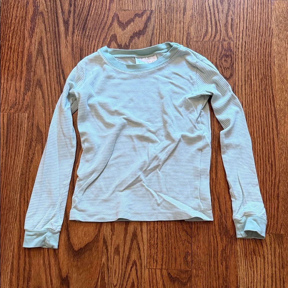 LAKE Pajamas Light Green Striped Long Sleeve